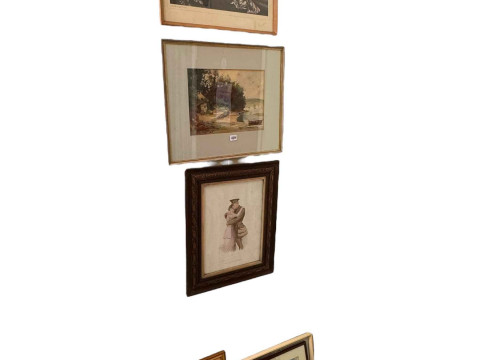 Collection of seven various framed watercolours and prints.