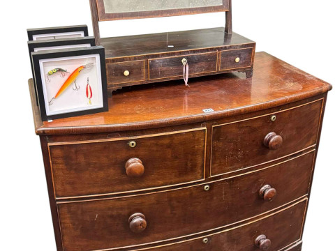Victorian mahogany bow front chest of two short above two long drawers...