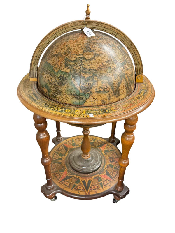 Astrological and Terrestrial globe cocktail cabinet.