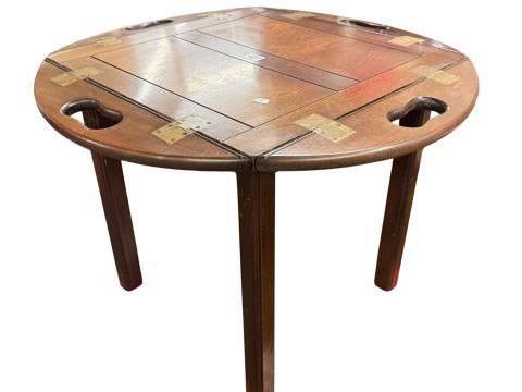 Small butlers tray and stand, 47.5cm by 65.5cm by 65.5cm.