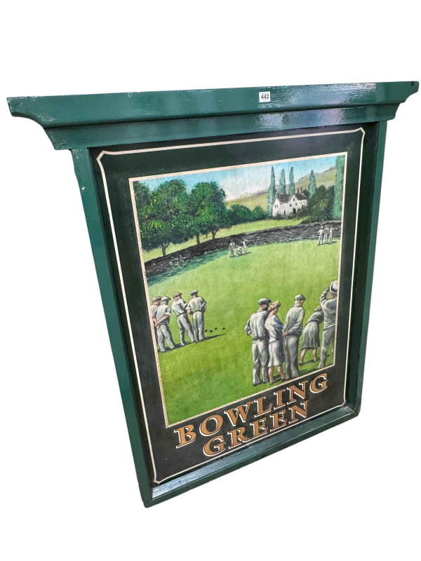 Bowling Green, reversible pub sign, 122cm by 111cm by 11cm.
