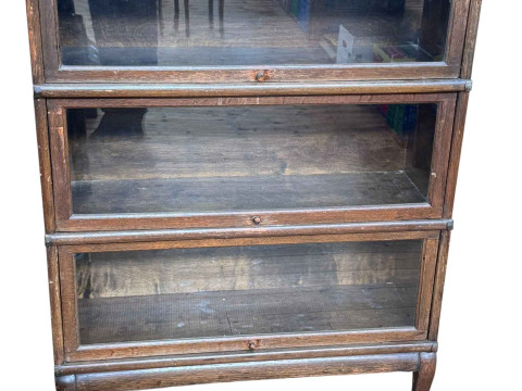 Early 20th Century oak Globe Wernicke style three height bookcase (evidence...