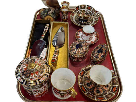 Royal Crown Derby Imari collection including cups and saucers, loving...