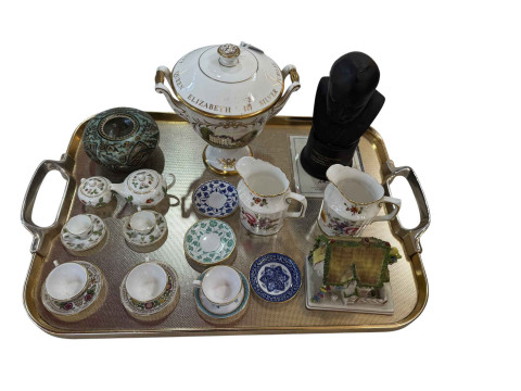 Coalport limited edition QEII silver jubilee cup, Spode miniatures, Wedgwood...