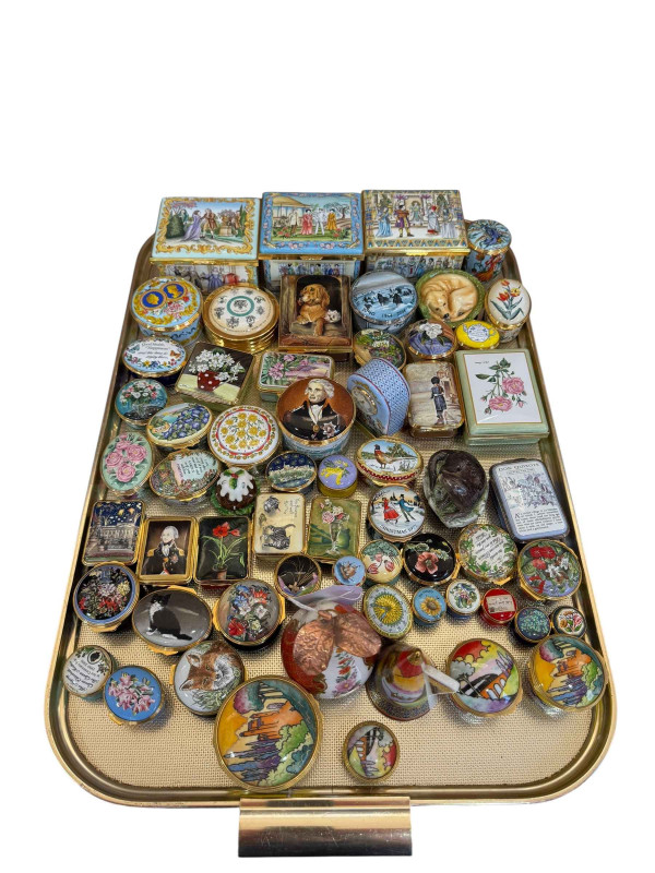 Good collection of Halcyon Days enamels, approximately 60 pieces.