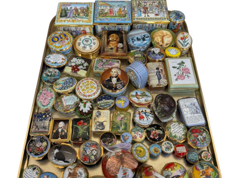 Good collection of Halcyon Days enamels, approximately 60 pieces.