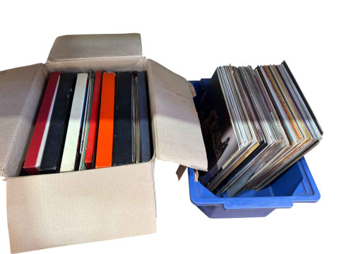 Collection of LP and 45rpm records.