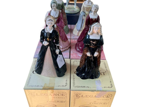 Coalport Henry VIII and his Wives, in boxes.