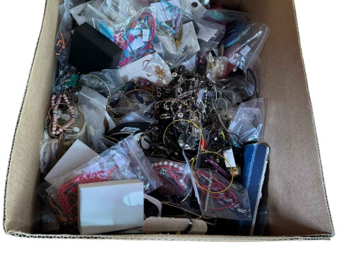 Box of costume jewellery, etc.