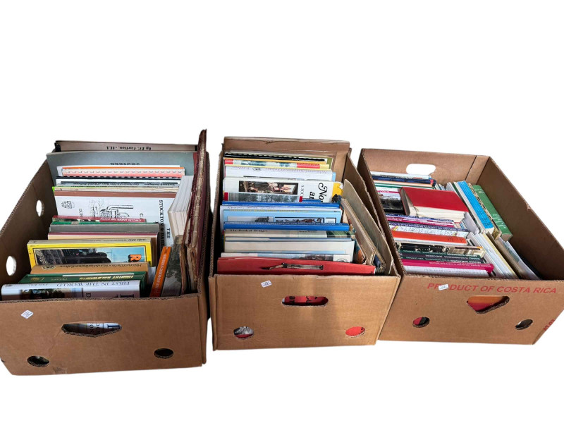 Six boxes of books including railway and local interest, etc.