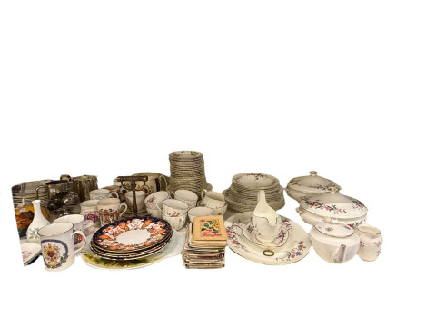 Royal Worcester Roanoke, postcards, table lamp, commemorative wares, etc.