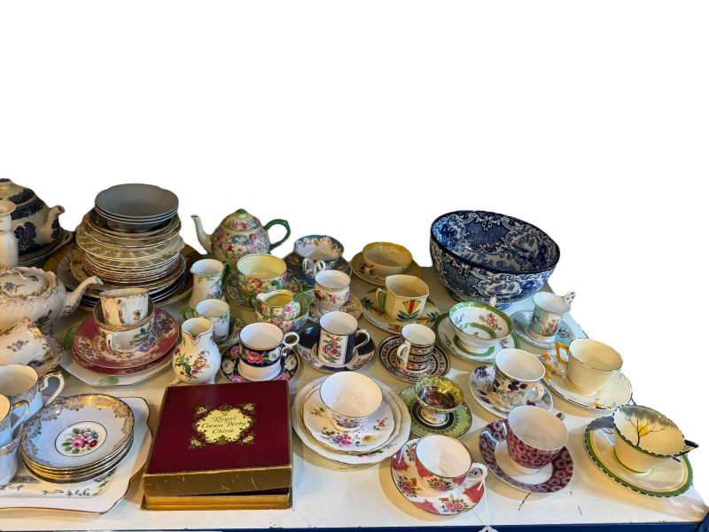 Collection of decorative porcelain, glass, Royal Crown Derby, etc.