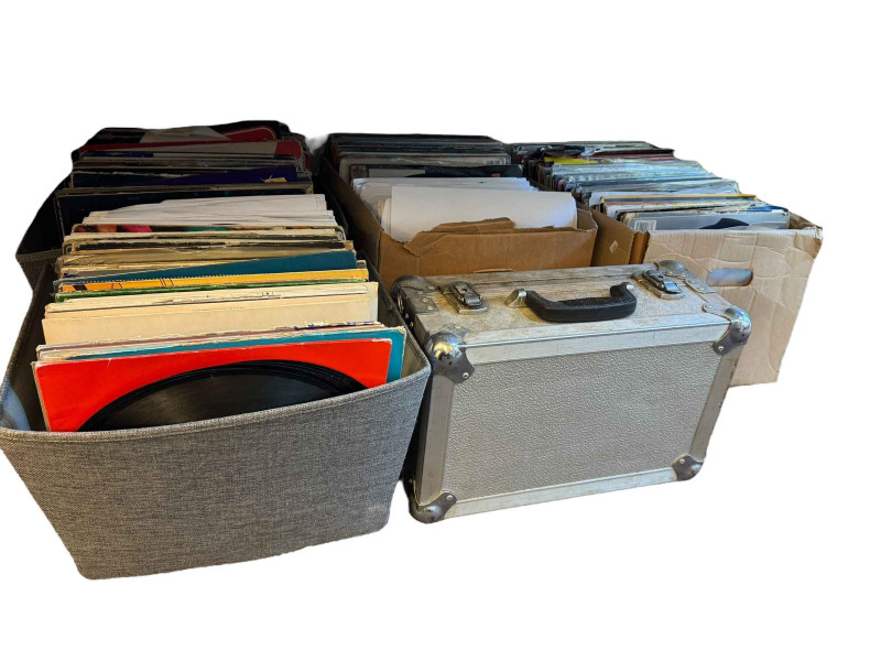 Collection of LP records.
