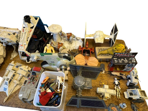 Collection of Star Wars toys and figures. thumbnail