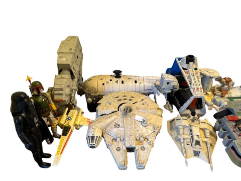 Collection of Star Wars toys and figures. thumbnail