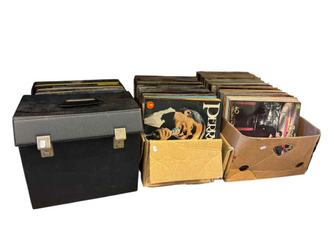 Collection of LP records, commemorative FDCs, etc.