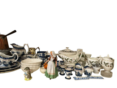 Royal Doulton The Milkmaid, Wedgwood, prints, stamp album, projector, camera, etc. thumbnail