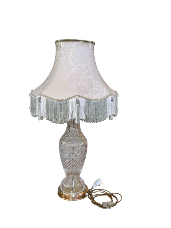 Waterford table lamp with shade.