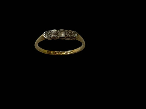 18 carat gold diamond set ring.