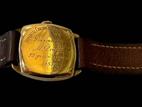 Gents Buren Grand Prix 9 carat gold presentation wristwatch. thumbnail