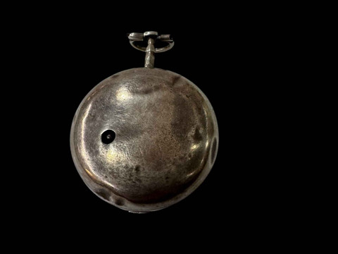 George III silver pocket watch, movement signed Jas. Franklin, London. thumbnail