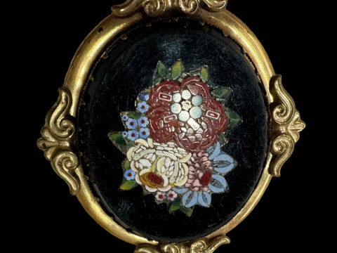 Victorian mosaic brooch.