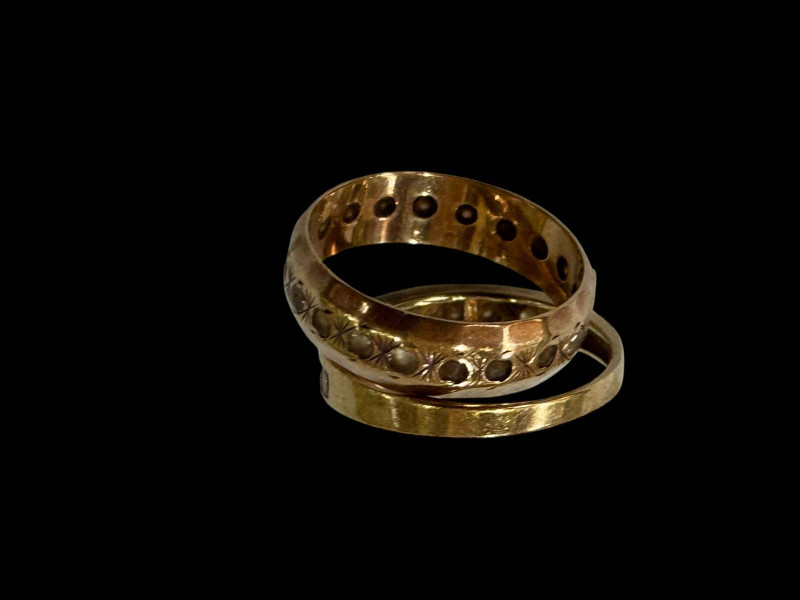 Two 9 carat gold gem set rings.