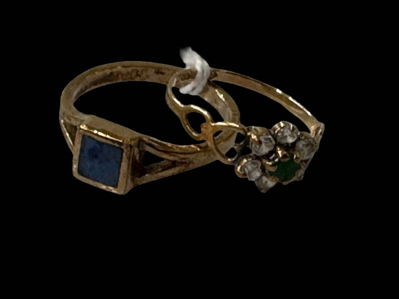 Two 9 carat gold gem set rings.