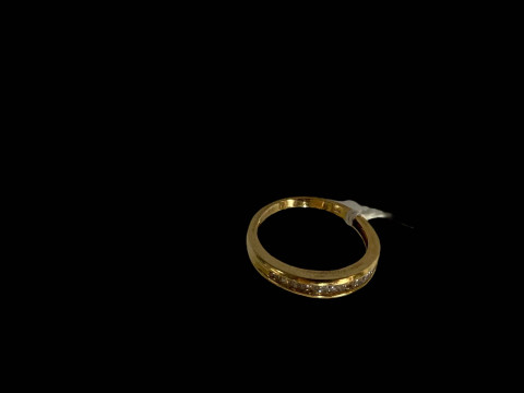 Diamond ten stone 18 carat gold ring, size Q.