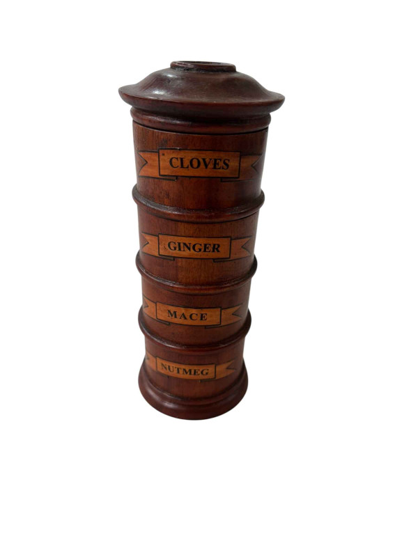 Reproduction four section spice tower, 19.5cm.