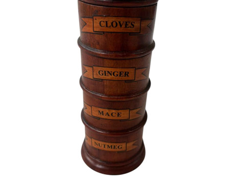 Reproduction four section spice tower, 19.5cm.