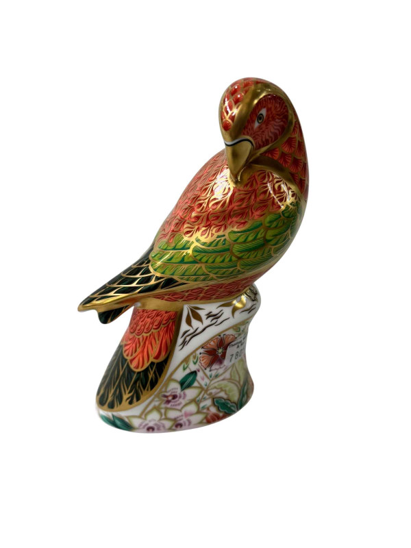 Royal Crown Derby limited edition Lorikeet paperweight, 15cm, boxed.