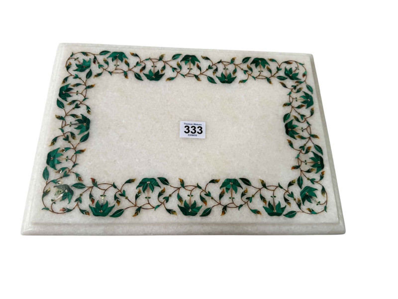 Pietra Dura marble stand, 36cm by 25cm.
