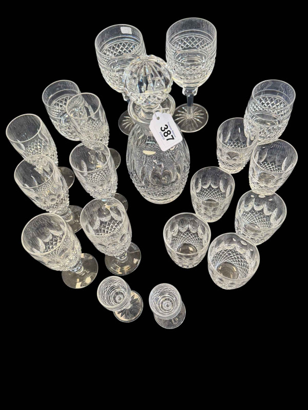 Good collection of Waterford Crystal including sixteen colleen tumblers and six flutes, decanter and other pieces, 35 in total.