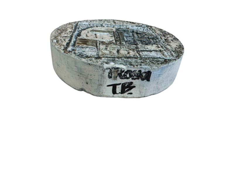 Troika Wheel vase, signed with initials TB, 11.75cm.