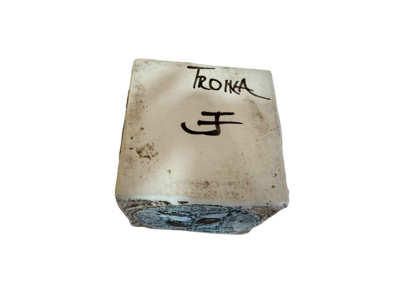 Troika Cube vase by Jane Fitzgerald, 8.5cm.