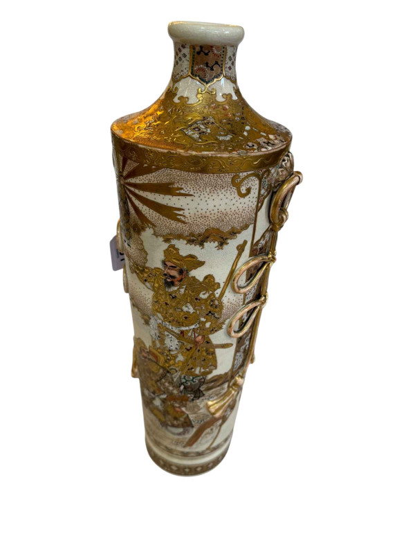 Large Satsuma vase, profusely decorated with warriors and lady at peace, 46cm.