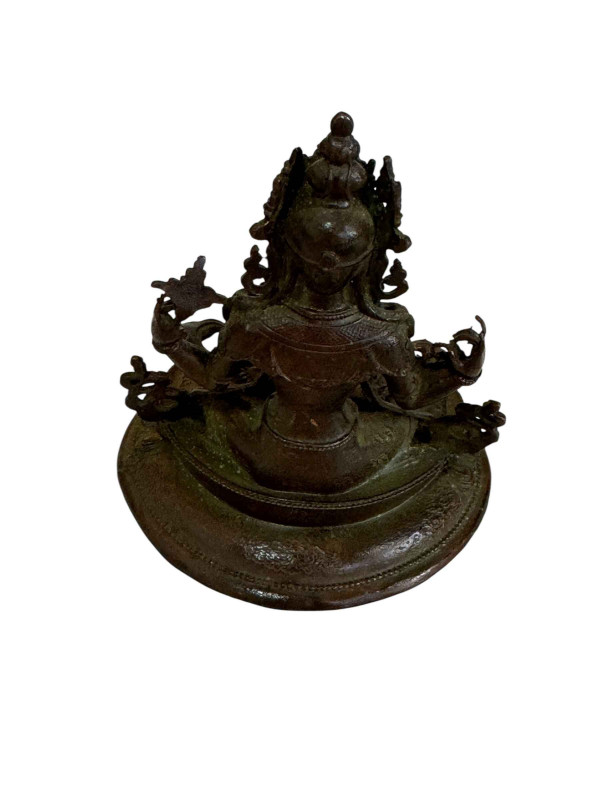Small bronze Shadakshari, 10cm.