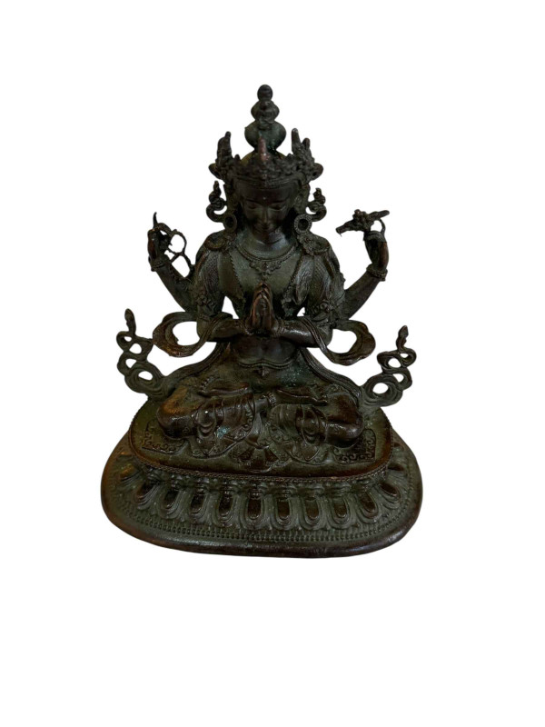 Small bronze Shadakshari, 10cm.