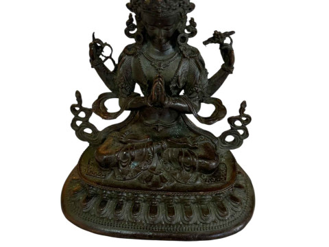 Small bronze Shadakshari, 10cm.