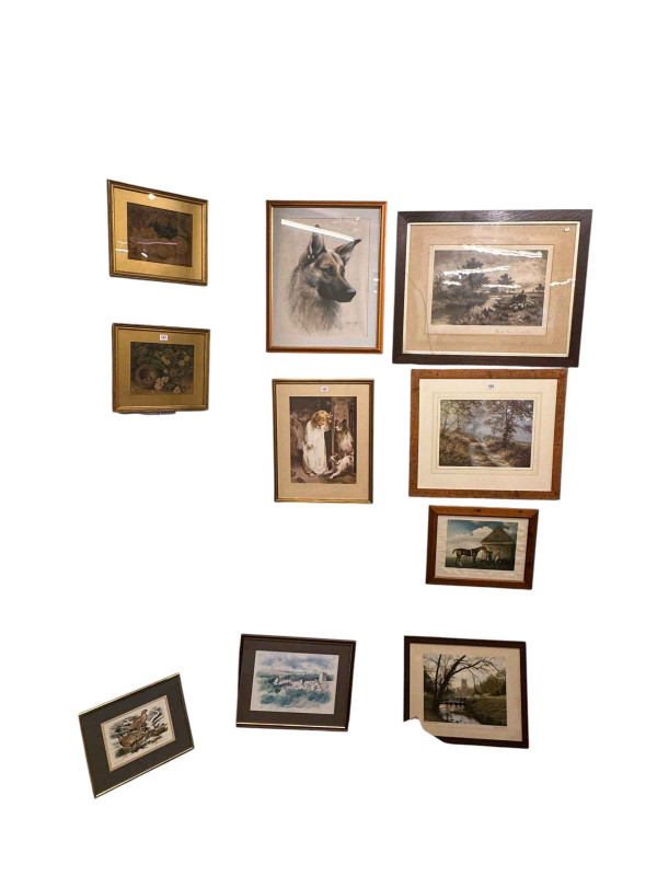 Collection of seventeen various framed prints including set of four Alken hunting prints, limited edition prints, etc.