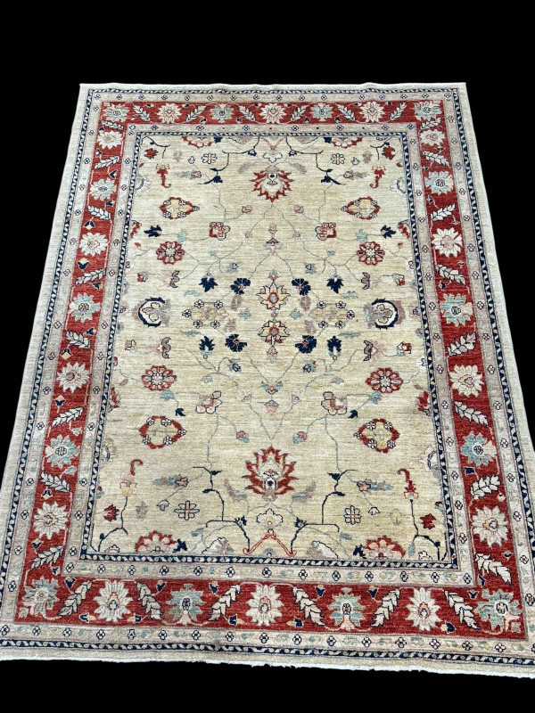 Indian border carpet, 2.33 by 1.67.