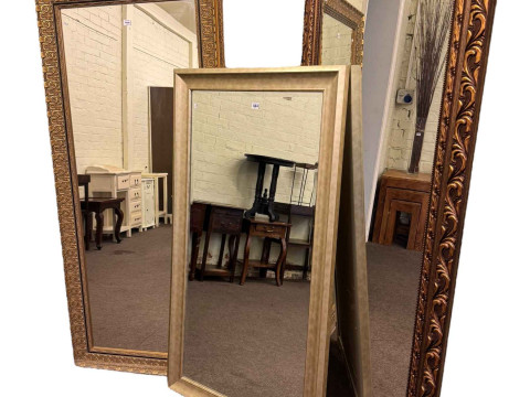 Contemporary rectangular framed bevelled wall mirror, 138cm x 76cm including...