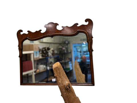 Victorian inlaid mahogany Davenport, inlaid mahogany elbow chair, inlaid mahogany plant stand, oak occasional table and walnut framed wall mirror (5). thumbnail