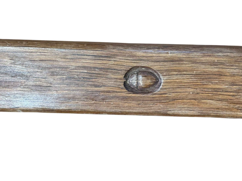 Alan 'Acornman' Grainger rectangular oak coffee table, 46cm by 107cm by 43cm.