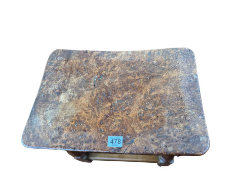 Robert Thompson 'Mouseman' Pollard oak dish topped stool, 38cm by 40.5cm by 28cm. thumbnail