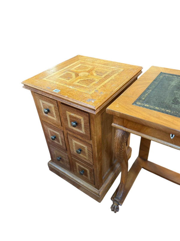Barker & Stonehouse Flagstone six drawer pedestal chest, 77cm by 48cm by 48cm.