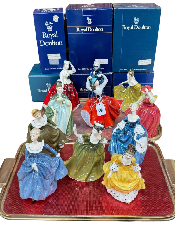 Collection of eleven Royal Doulton ladies (some boxed).