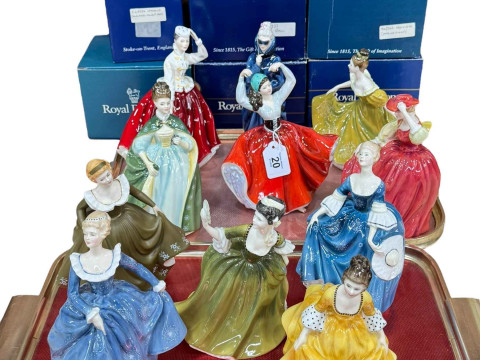 Collection of eleven Royal Doulton ladies (some boxed).