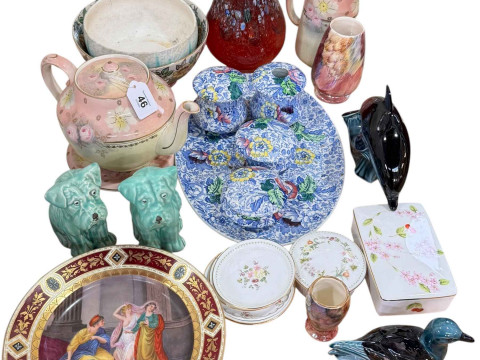 Wedgwood Mirabelle, Poole animal figures, Maling bowl, etc.